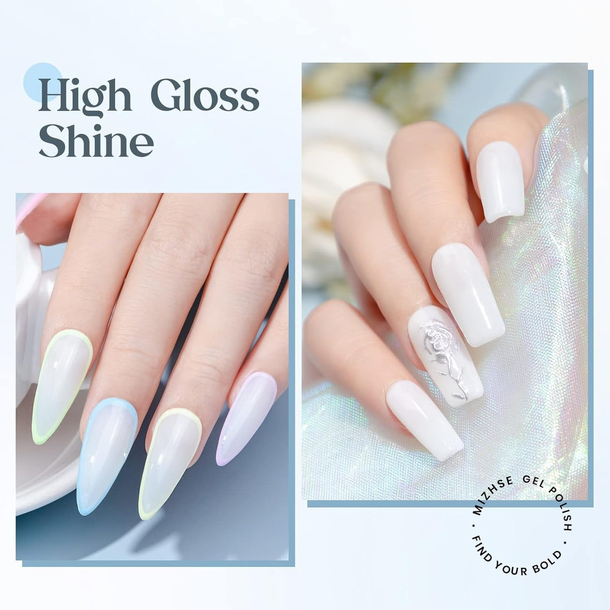 Milky White Gel Nail Polish, Jelly Sheer White Color Soak Off UV Gel Polish For Nail Art Salon French Manicure Home DIY 12mL 0.4 Fl Oz