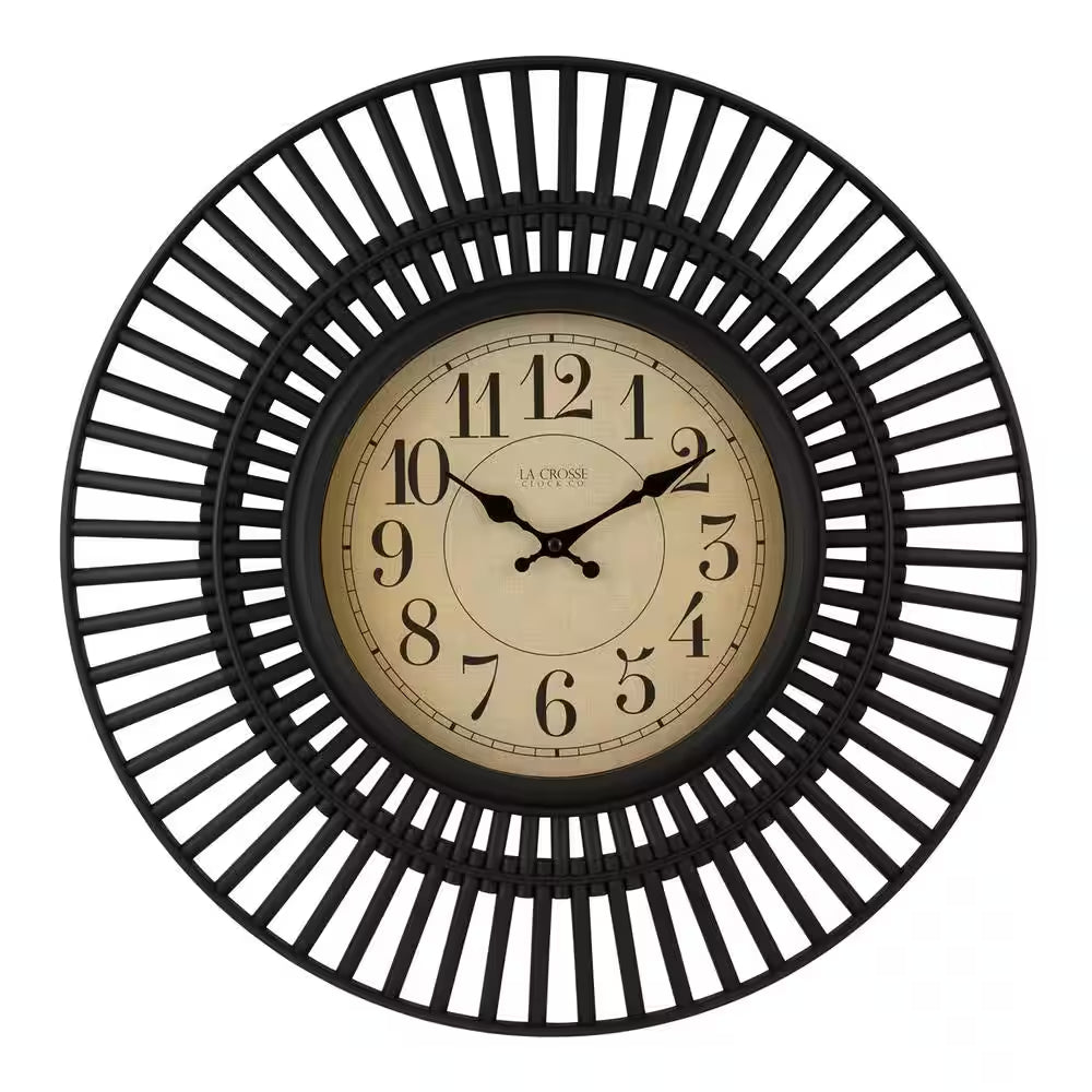 20 In. Covington Black Quartz Analog Wall Clock