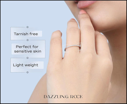 0.08 Cttw round White Diamond Minimalist Stackable Wedding Band for Women in 10K Solid Gold