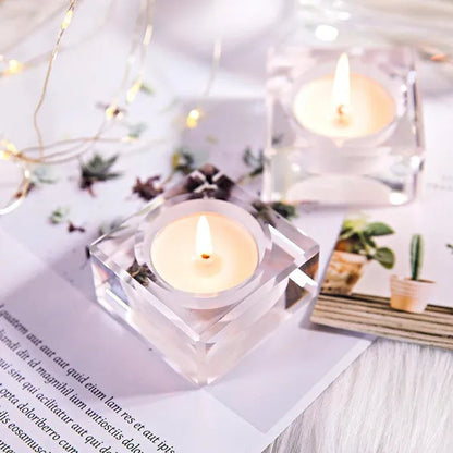 Home Decorations Crystal Candlestick Wedding Glass Candle Holder Table Centerpieces Bar Coffee Shop Decorations
