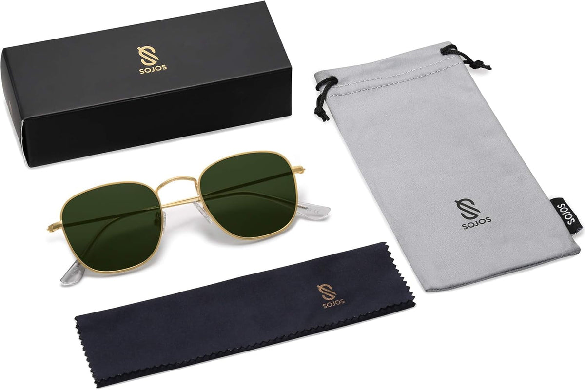 Square Polarized Sunglasses for Men Women Classic Vintage Retro Style