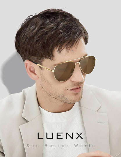 Aviator Sunglasses for Men Women Polarized Driving Classic Shades - UV 400 Protection with Accessories 60MM