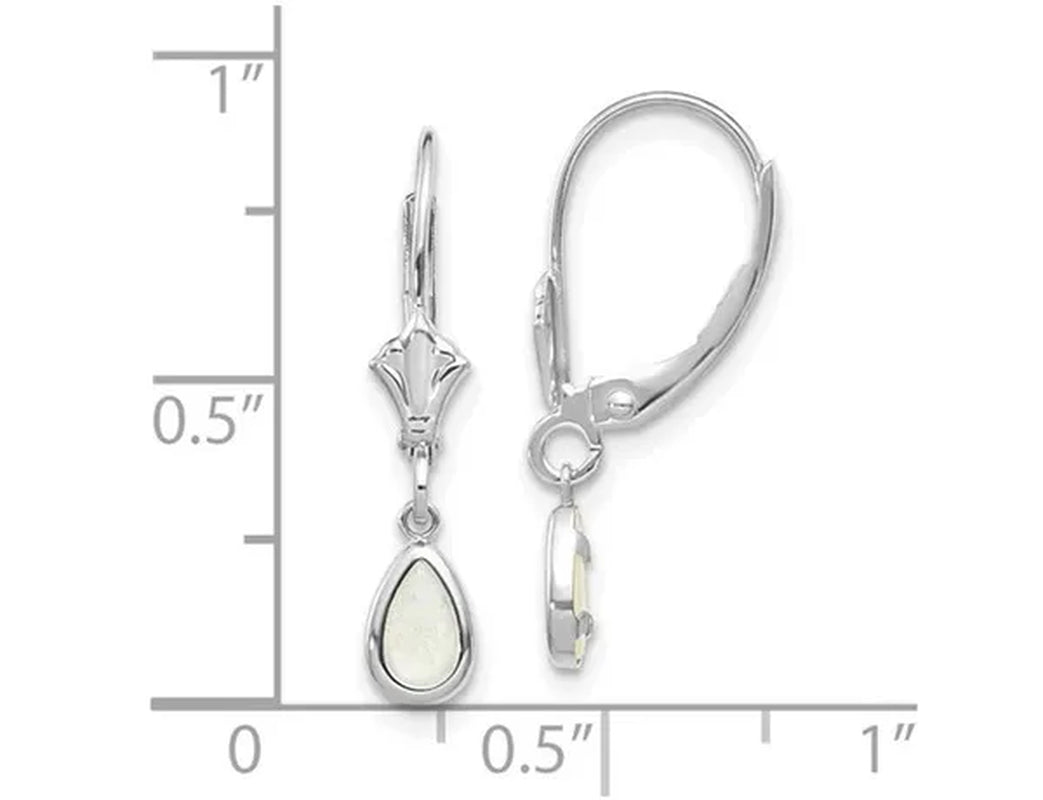 1/2 Carat (ctw) Opal Drop Earrings in 14K White Gold