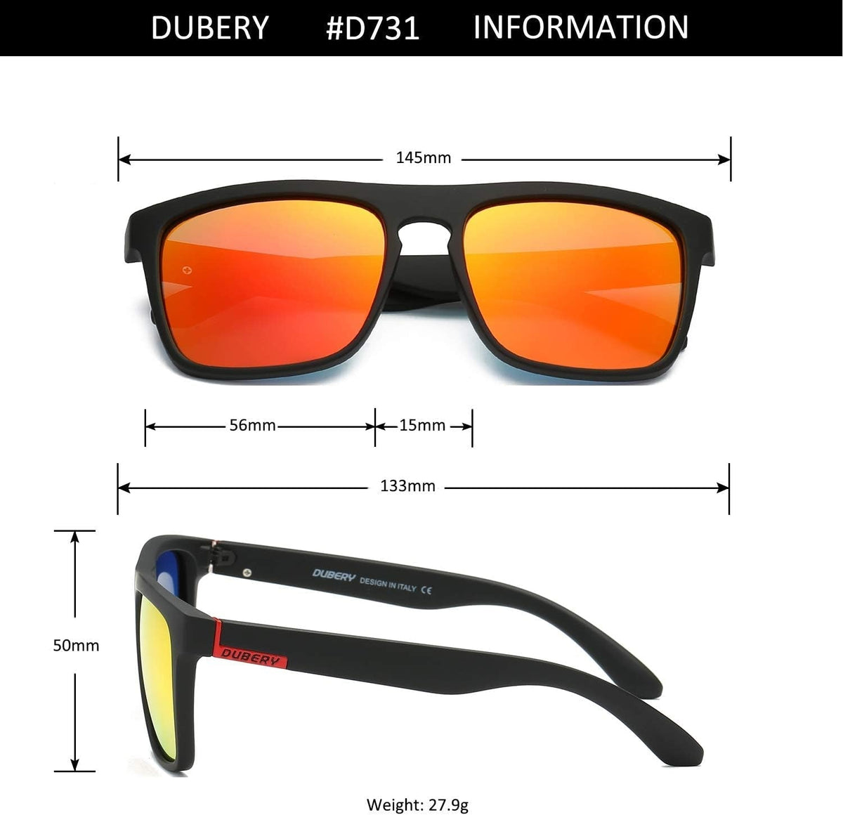 Classic Polarized Sunglasses for Men Women Retro 100% UV Protection Driving Sun Glasses D731