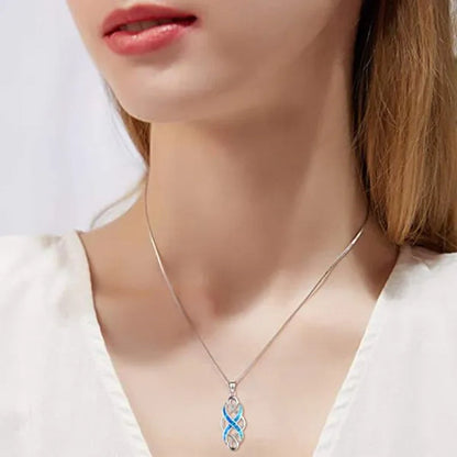 New Fashion 925 Sterling Silver Celtic Knot Necklace for Women Elegant Bridal Wedding Necklace
