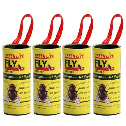4/8/12/16/20 Rolls Sticky Fly Trap Glue Paper Insect Bug Catcher Strip Glue Paper Catcher Traps Fly Bug Household Flies Sticker