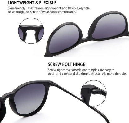 Sunglasses Womens Men Polarized UV Protection Trendy Vintage Retro Round Mirrored Lens Sunglasses For Women