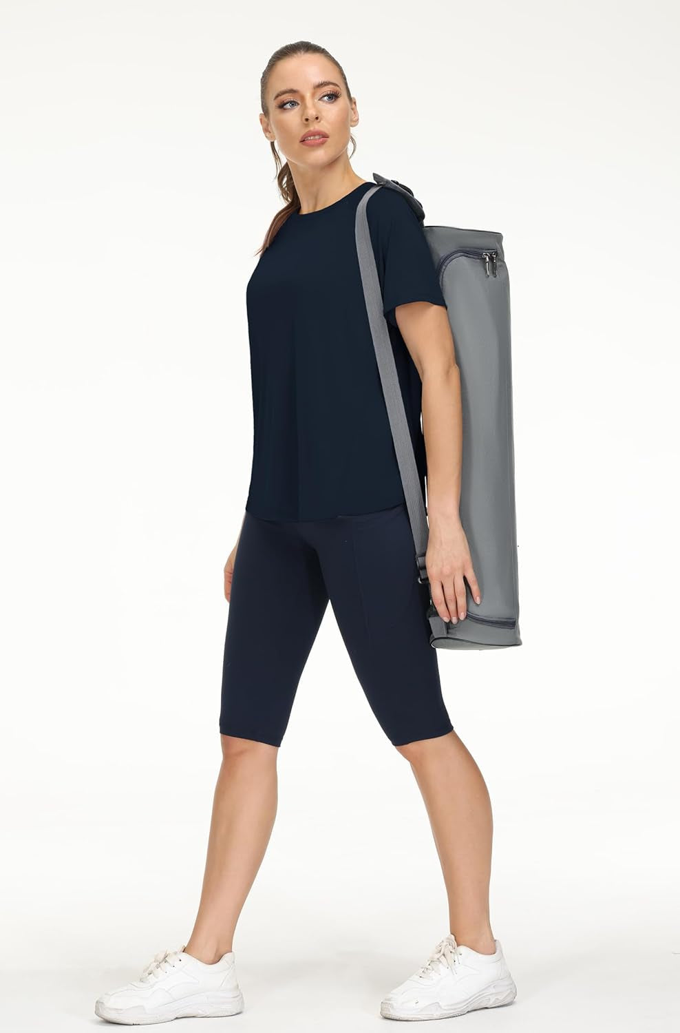 Women'S Short Sleeve Workout Shirts Breathable Yoga T-Shirts with Side Slits Athletic Tee Tops