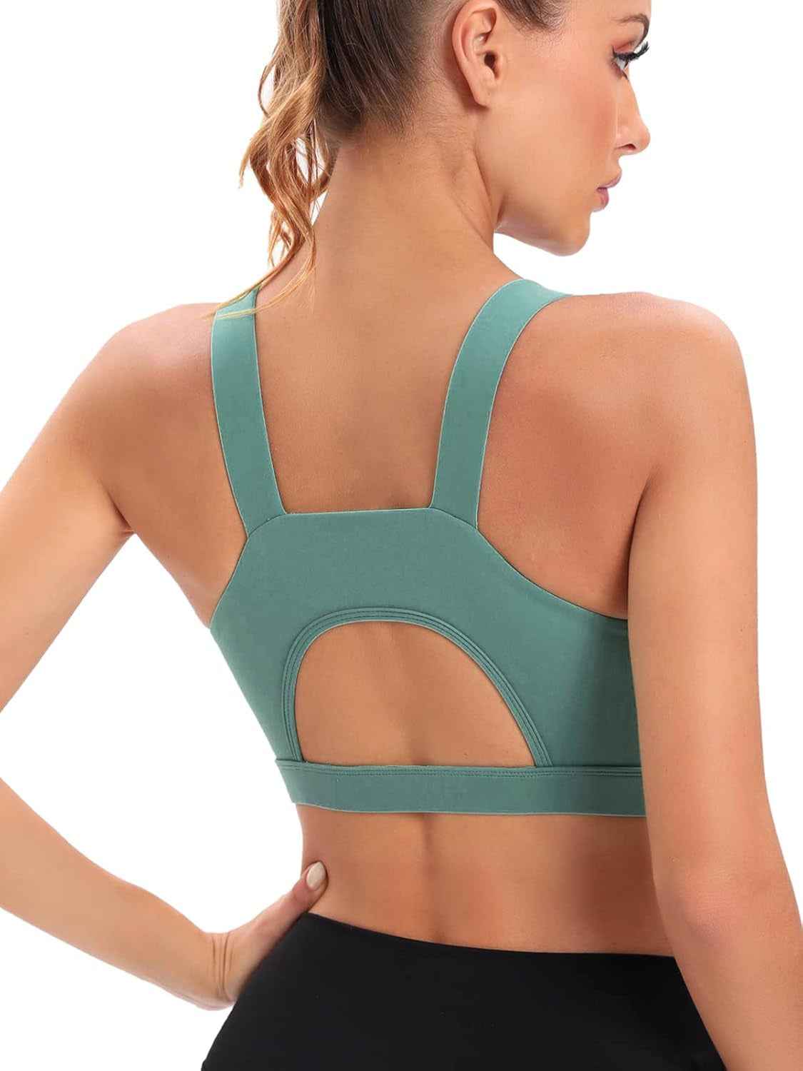 High Impact Sports Bras for Women,Racerback Running Bra Workout Crop Tank Tops Longline Sports Bra Push Up