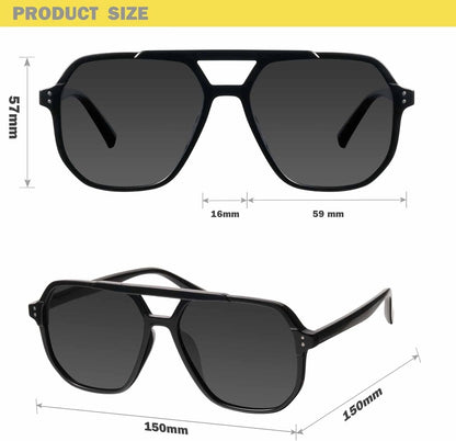 Oversized Aviator Sunglasses for Women and Men with Polarized Lens MS52243
