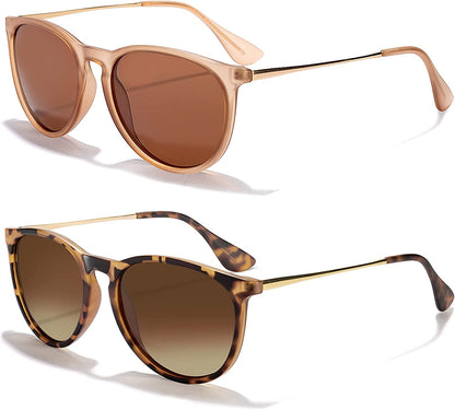 Sunglasses Womens Men Polarized UV Protection Trendy Vintage Retro Round Mirrored Lens Sunglasses For Women