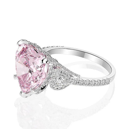 Heart-shaped Diamond Ring Exquisite 18k Gold Plating 925 Sterling Silver Romantic Diamond Wedding Ring