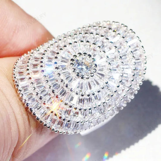 Luxury Cubic zirconia Statement Huge Multilayer Ring Wedding Bride Engagement Band Charm Women Ring JewelryWedding Bride Engagement Band Charm Ring