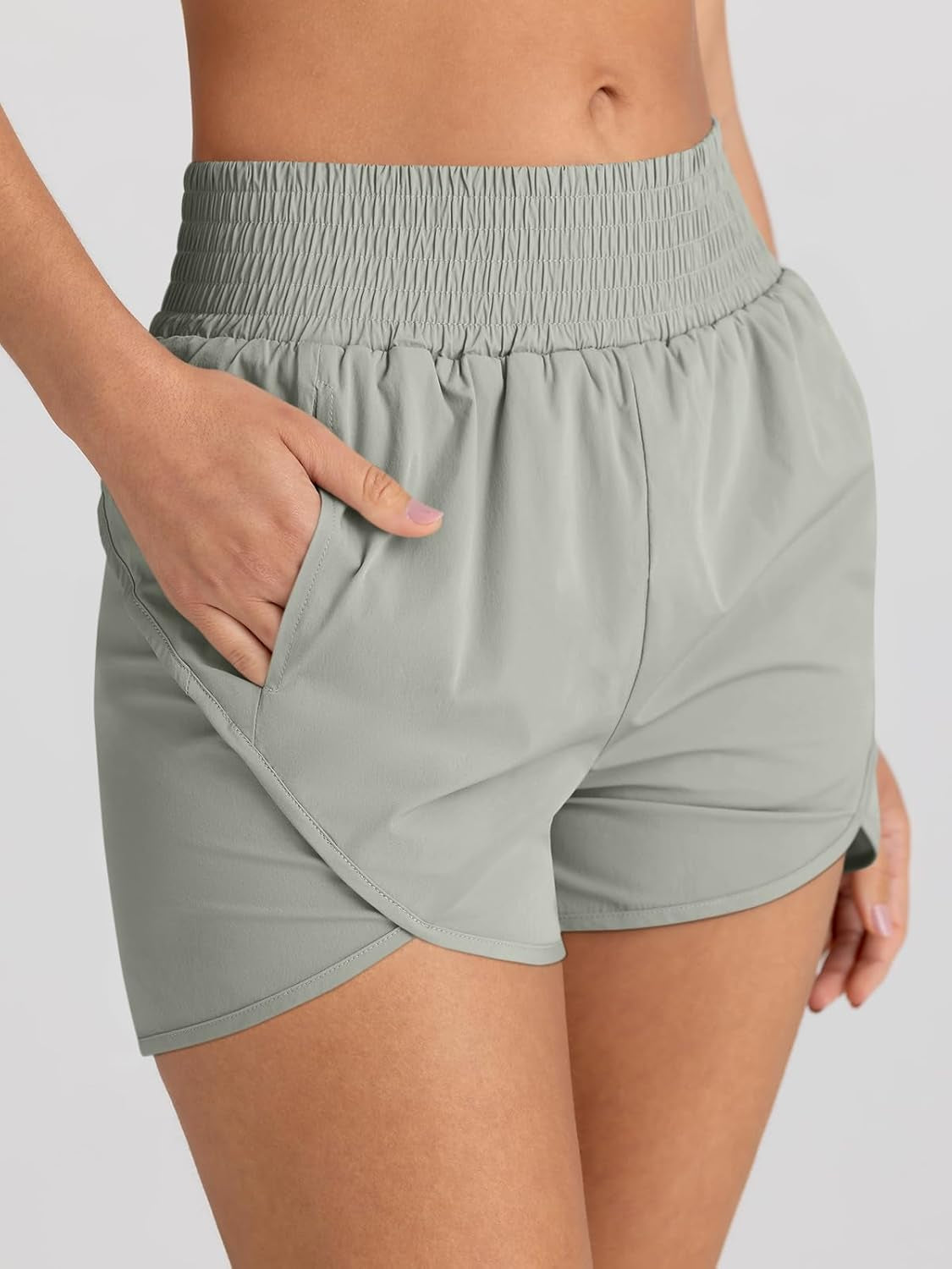 Womens Athletic Shorts High Waisted Running Shorts Gym Workout Shorts Casual Comfy Sport Shorts with Pockets 2025