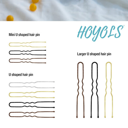 U Shaped Bobby Pins, Metal Curved Curly Waved Bun Clips Hairpin for Women Girls Grips Hairstyle Updo Thin Thick Hair, 100 Count 2.4 in (Blonde)