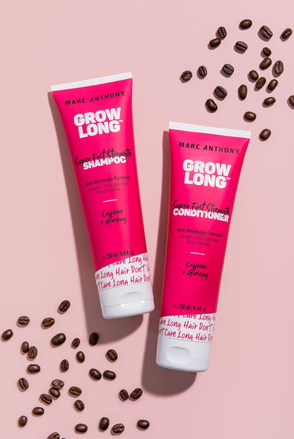 Shampoo and Conditioner Set, Grow Long Biotin - Anti-Frizz Deep Conditioner for Split Ends & Breakage - Vitamin E, Caffeine & Ginseng for Curly, Dry & Damaged Hair