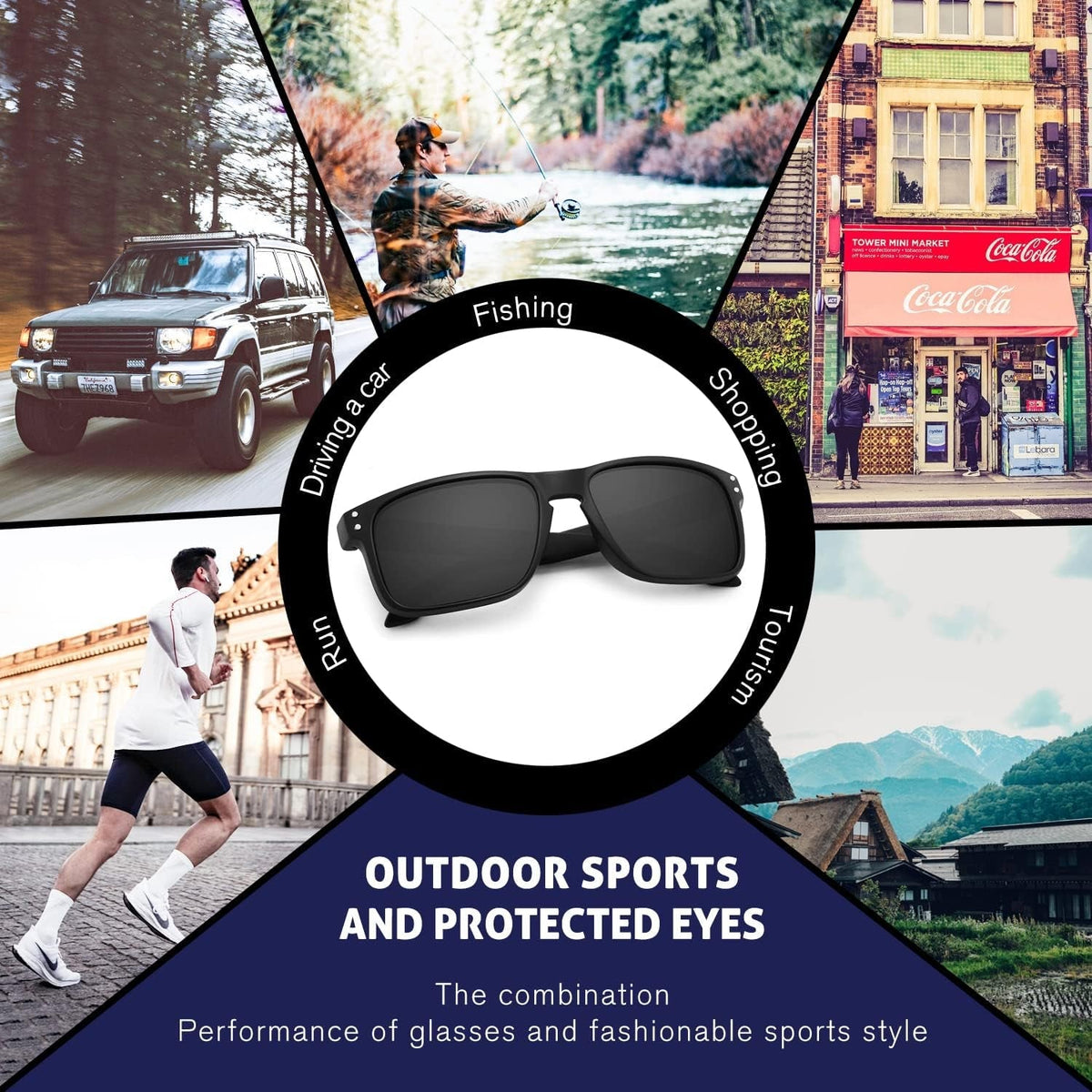 Polarized Square Sunglasses for Men and Women Matte Finish Sun Glasses UV Protection Glasses