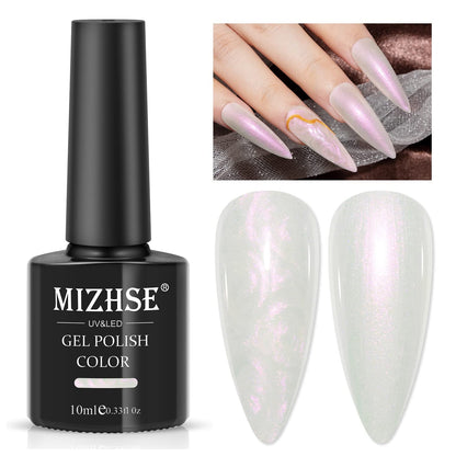 Pearl White Gel Nail Polish Mermaid Shimmer Glitter Drawing Gel Polish Shell Thread UV LED Nail Gel Polish For Home DIY Nail Salon