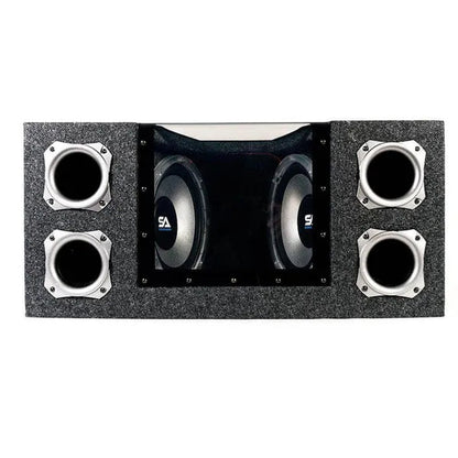 SA-PGCE10LED - Dual 10 Inch 1000 Watt Car Audio Subwoofer Box with LED Lights & Plexiglass Window