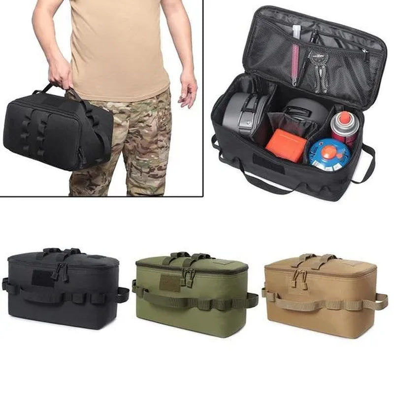 Outdoor Camping Gas Tank Storage Bag Large Capacity Ground Nail Tool Bag Gas Canister Picnic Cookware Utensils Kit Organizer