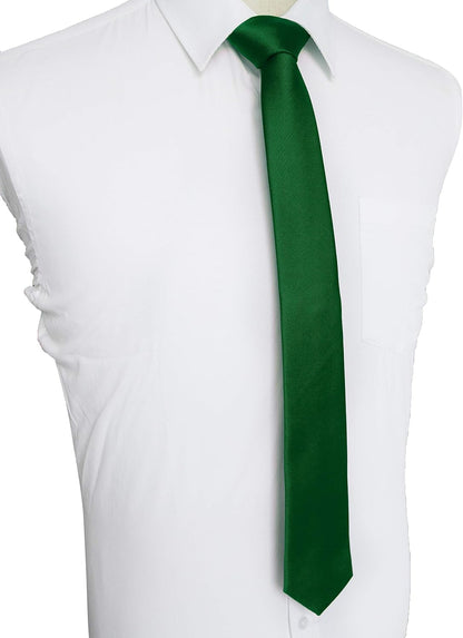 2.4" Solid Color Skinny Tie Slim Necktie for Men