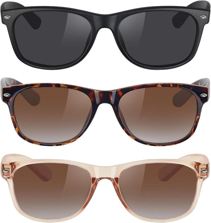 Classic Polarized Sunglasses for Women Men Trendy Retro Sun Glasses for Driving UV Protection (3 Pack)