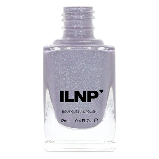 ILNP ASAP - Soft Lavender Blue Neutral Nail Polish, Subtle Holographic, Chip Resistant, 7-Free, Non-Toxic, Vegan, Cruelty Free, 12Ml