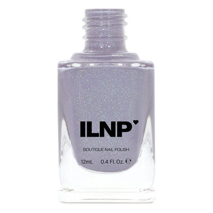 ILNP ASAP - Soft Lavender Blue Neutral Nail Polish, Subtle Holographic, Chip Resistant, 7-Free, Non-Toxic, Vegan, Cruelty Free, 12Ml