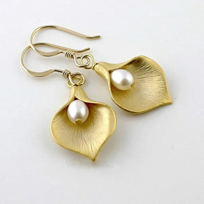 Glamour Vintage 925 Standard Sterling Silver Morning Glory Jewelry Natural Pearl Drop Earrings Creative Handmade Family Jewelry
