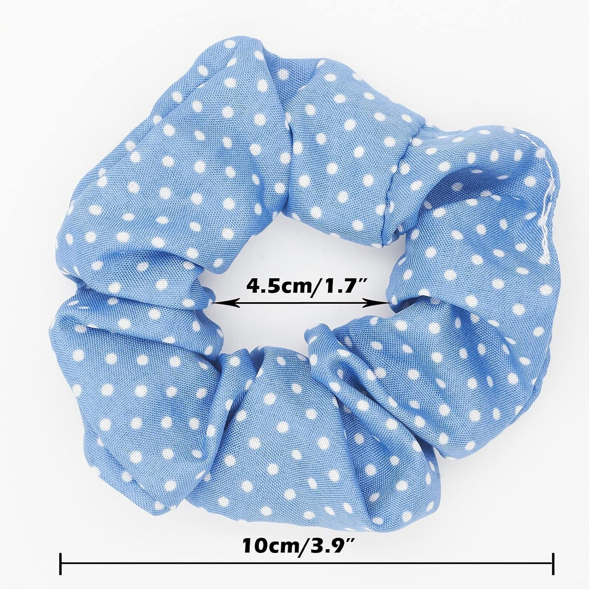 Blue Plaid Scrunchies Set - 5 Bandana Hair Ties for Women