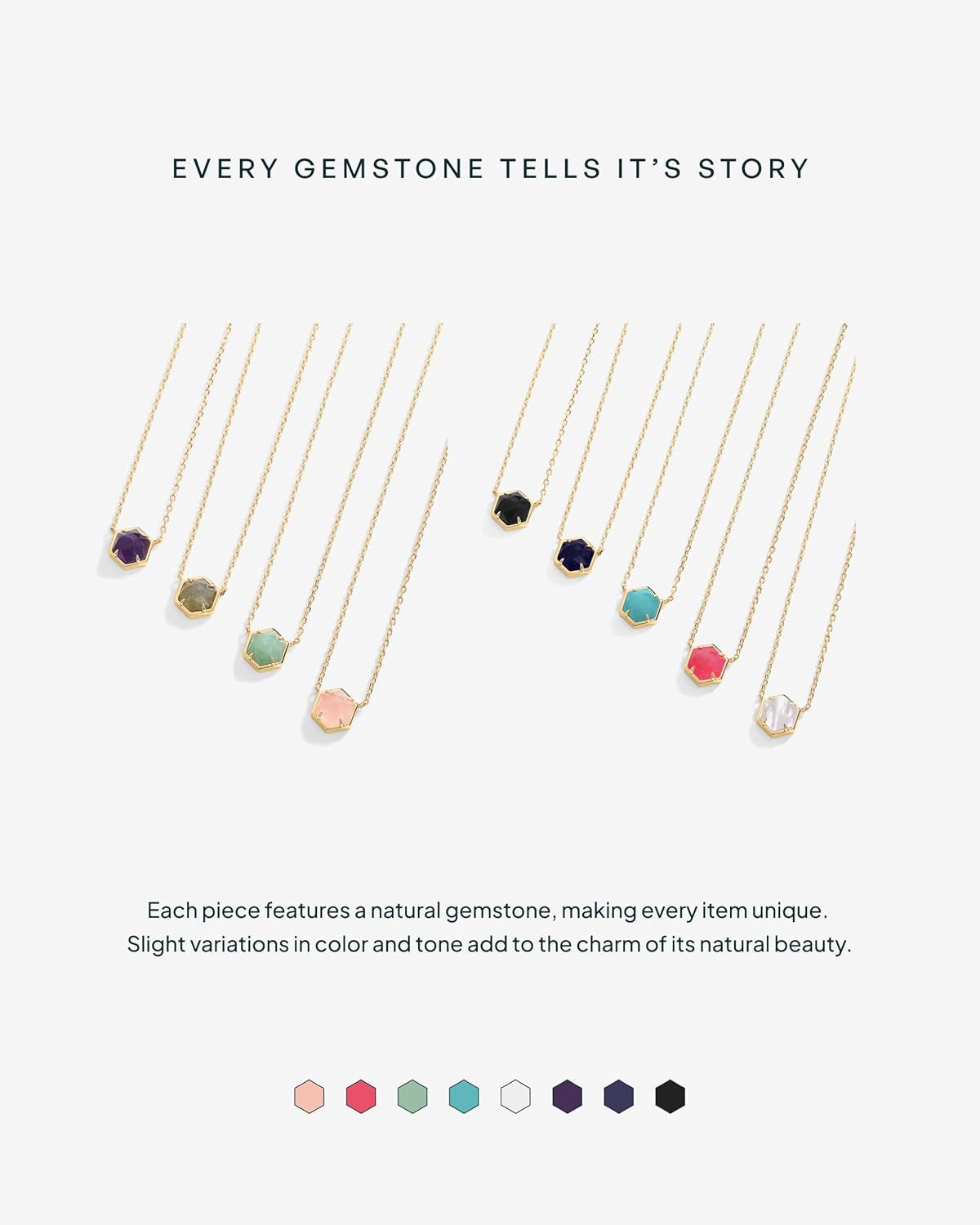 14K Gold Plated Gemstone Pendant Necklace | Dainty Chain Necklaces for Women | Amethyst, Green Fluorite, Labradorite, Rose Quartz Gemstone Pendants