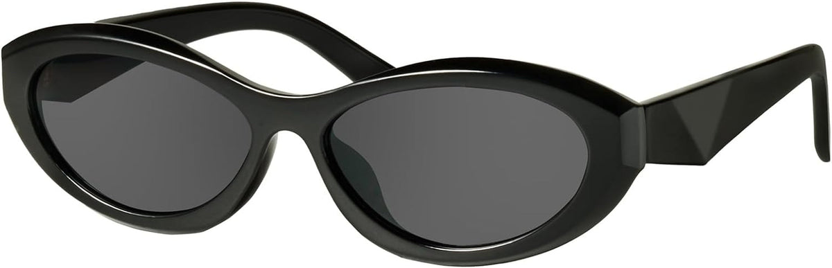 Retro Oval Sunglasses for Women Vintage 90s Cat Eye Narrow Skinny Sunnies MS52372