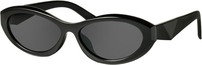 Retro Oval Sunglasses for Women Vintage 90s Cat Eye Narrow Skinny Sunnies MS52372