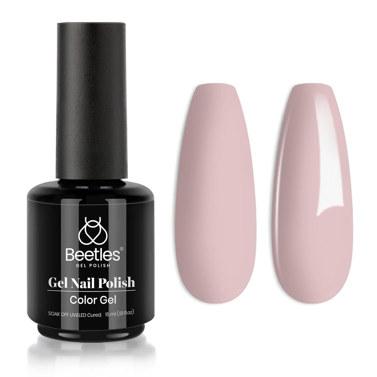 beetles Gel Nail Polish, 1Pcs 0.5Oz 15ml Sheer Pink Gel Polish,Light Nude Nail Gel Neutral Soak off Uv Led Lamp Needed Manicure for Home Salon Nail Art DIY, Spring Gel for Girls, 2024 New Trend
