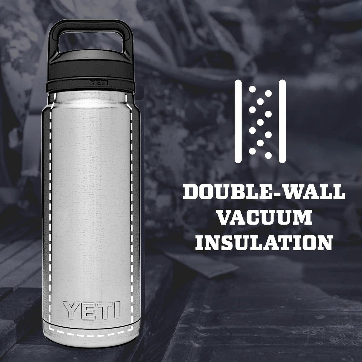 Rambler 26 Oz Bottle, Vacuum Insulated, Leakproof, Stainless Steel with Chug Cap