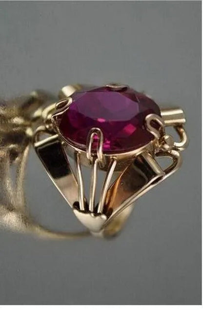 Women Ring Red Ruby Jewelry Anniversary Proposal Promise Gift Bride Engagement Wedding