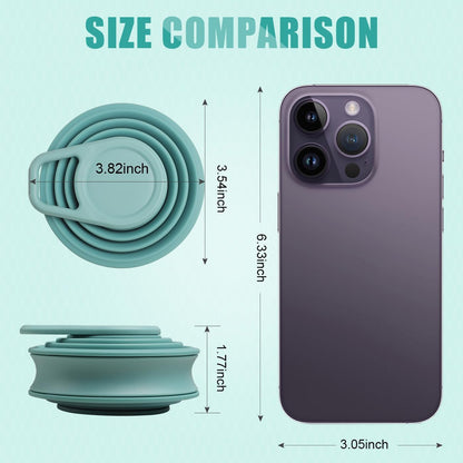 Collapsible Water Bottles BPA Free Leak Proof Foldable Silicone Bottle with Anti-Collapse Ring for Travel Camping Hiking Running Sport