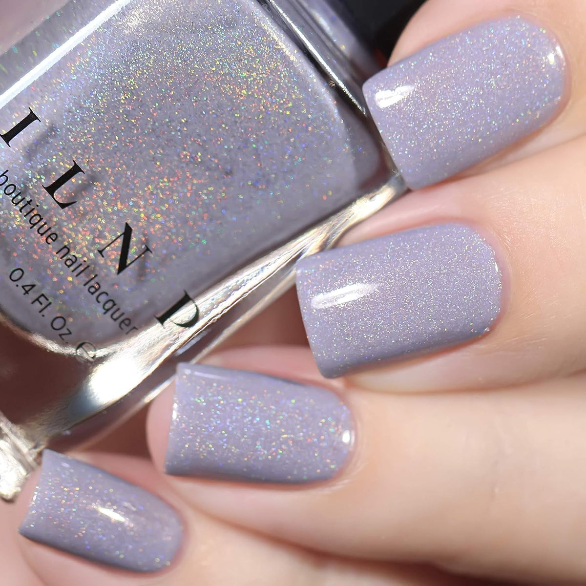 ILNP ASAP - Soft Lavender Blue Neutral Nail Polish, Subtle Holographic, Chip Resistant, 7-Free, Non-Toxic, Vegan, Cruelty Free, 12Ml