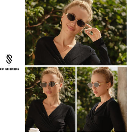 Retro Oval Sunglasses for Women Men Trendy Sun Glasses Classic Shades UV400 Protection SJ1217