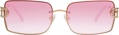 Vintage Rectangle Sunglasses for Women,Trendy Rimless 90S UV400 Womens Y2K Shades SJ1178