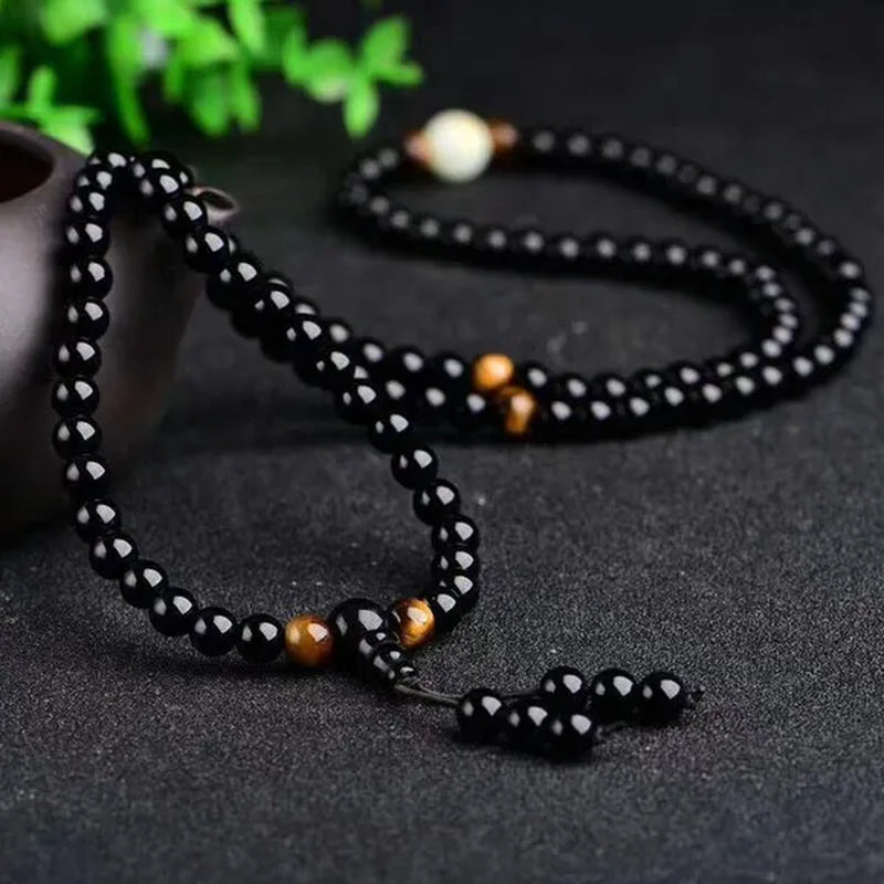 New Luminous Natural Stone Black Obsidian Healing Bracelet Weight Loss Unisex Slimmy Health Care Calming Bracelet