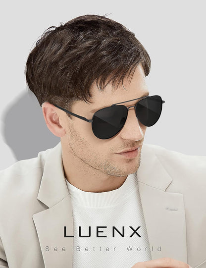 Aviator Sunglasses for Men Women Polarized Driving Classic Shades - UV 400 Protection with Accessories 60MM