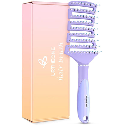 Hair Brush, Curved Vented Detangling Hair Brushes for Women Men Wet or Dry Hair,Faster Blow Drying Styling Professional Paddle Vent Detangler Brush for Curly Thick Wavy Thin Fine Long Short Hair