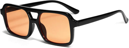 Retro 70s Square Aviator Sunglasses for Women Men Vintage Trendy Rectangle Sun Glasses VL9816
