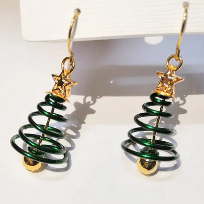 New Christmas Earrings Christmas Hat Diamond Earrings Red Diamonds Elk Snowflake Antler Earrings Red Cute Girl Lady Christmas Decorations
