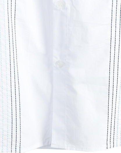 Mens Hawaiian Cotton Linen Shirts Casual Short Sleeve Button down Shirts Summer Beach Embroidered Shirts