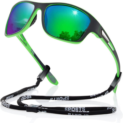 Polarized Sports Sunglasses for Men: UV400 Protection Glasses Womens Wrap Around Goggles for Driving Fishing