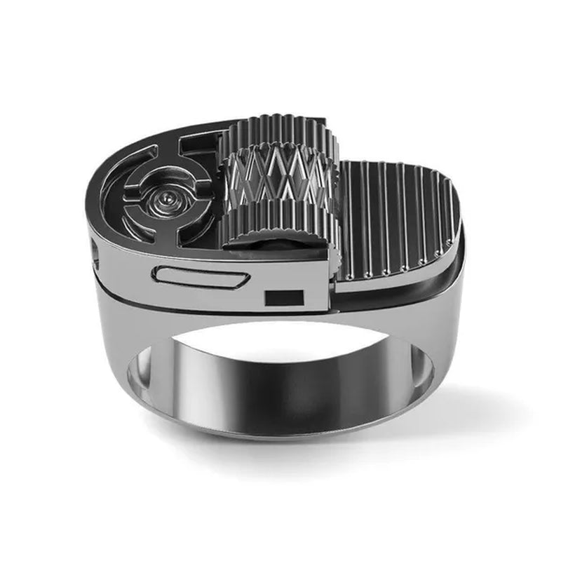 Unique Men's Fashion Silver Plated Punk Ring Anniversary Gift Wedding Engagement Band Cocktail Party Jewelry Rings Size 6-13