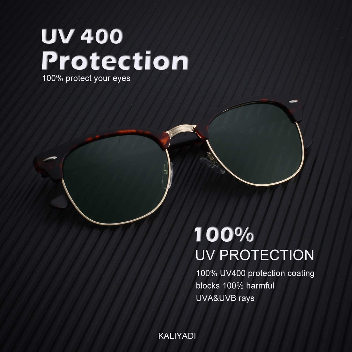 Polarized Sunglasses for Men and Women Semi-Rimless Frame Driving Sun Glasses UV Blocking