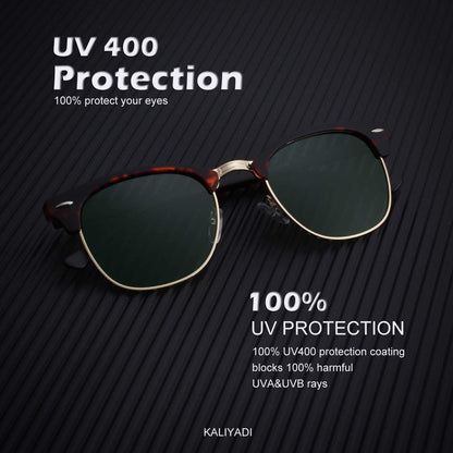 Polarized Sunglasses for Men and Women Semi-Rimless Frame Driving Sun Glasses UV Blocking